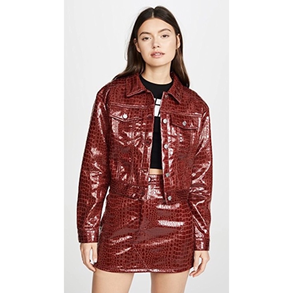 I.AM.GIA Logan Jacket and skirt set In Red Croc